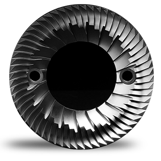 Abbildung der patentierten 78mm großen flachen Machlscheiben (flat-burrs), die in der elektrischen Espresso-Mühle Timemore Sculptor 078S verbaut sind.